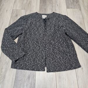 Coldwater Creek Blazer Slip On Jacket Grey Charcoal Bouncle Women's Medium